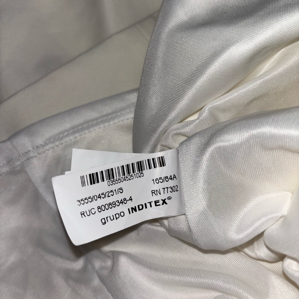 Zara Cream Keyhole Cutout Front Midi Dress NWT Size S Classic Chic Style - Picture 8 of 9
